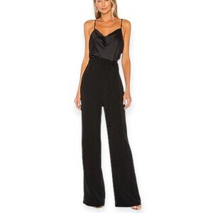 NWT Likely Lulu Black Satin Jumpsuit Size 0 – Wide Leg Cowl Neck Evening Party